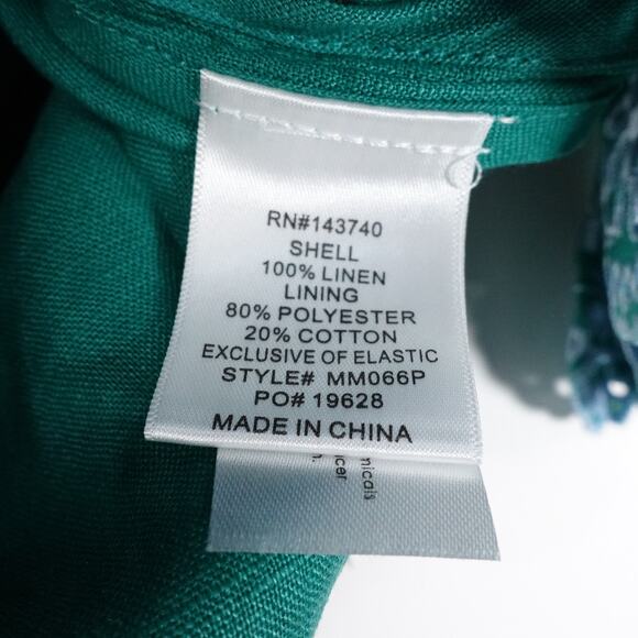 New Hyacinth House Women's XS Green Embroidered Ruffle Linen Montauk Lounge Top - Picture 6 of 10